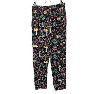 Super Massive Drawstring Jogger Pants Men’s Medium Black Drum Set Music Print